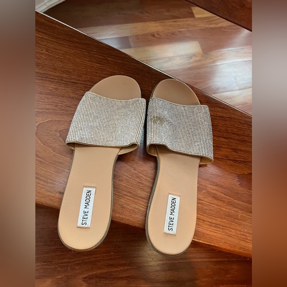 Freebird by Steven Women's Rhinestone Slide Sandals - Tan - Picture 1 of 2